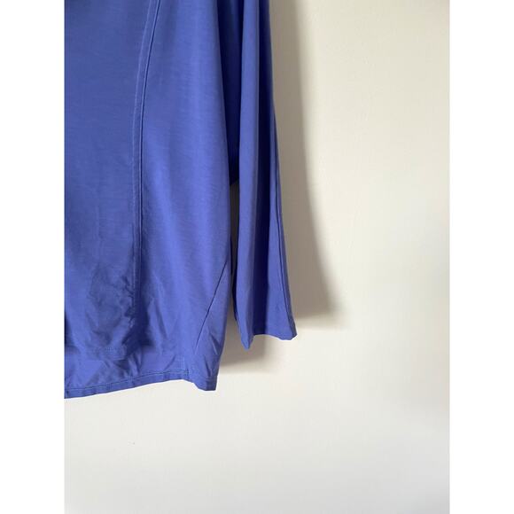 Athleta Oversized Quick Dry V-Neck Three Quarter Sleeve Workout Top Purple XXS - Picture 4 of 8